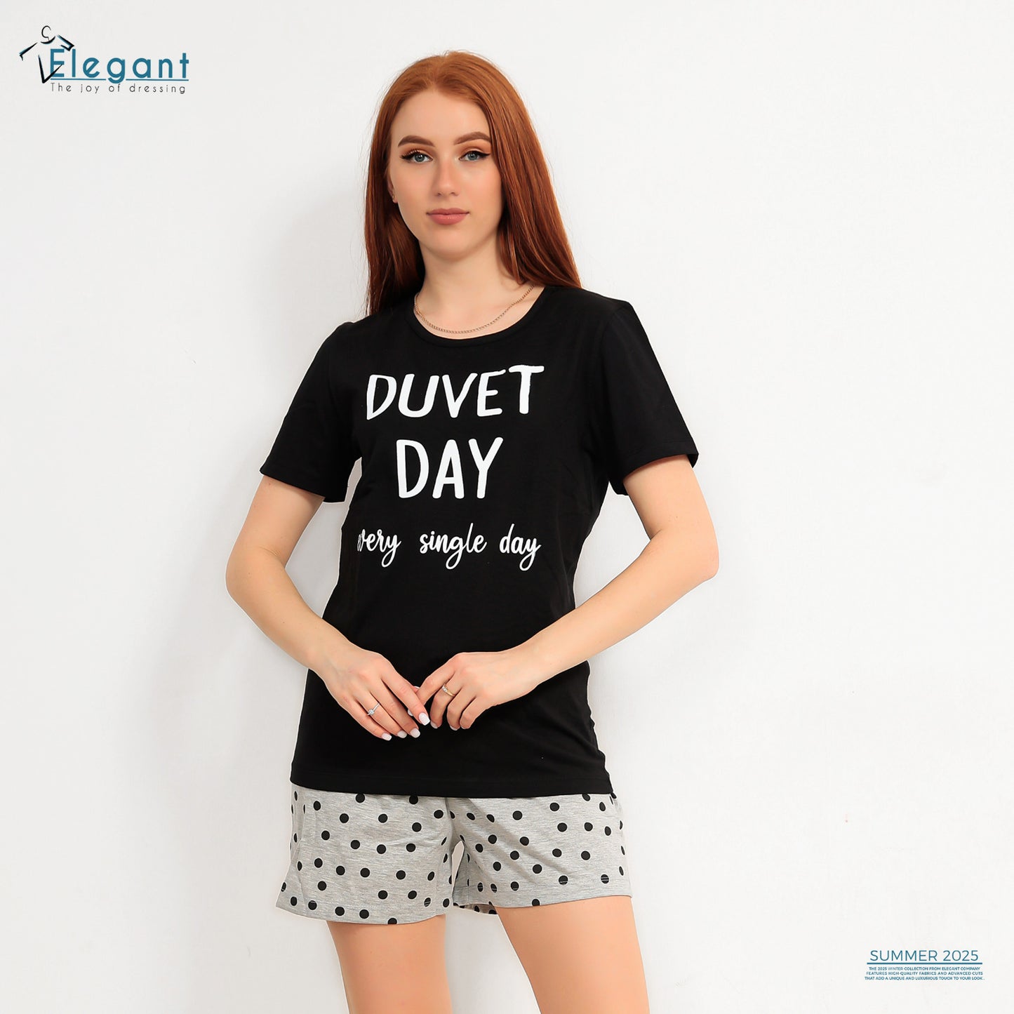 PJ short Cotton Black - Duvet Day