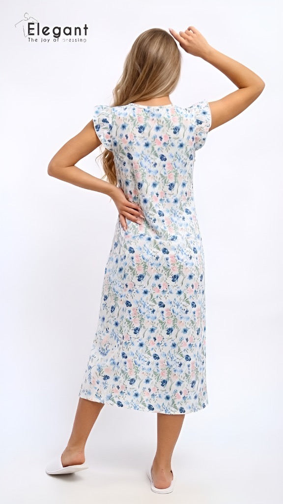 Modern Ruffles Galabeya - Playful flowers