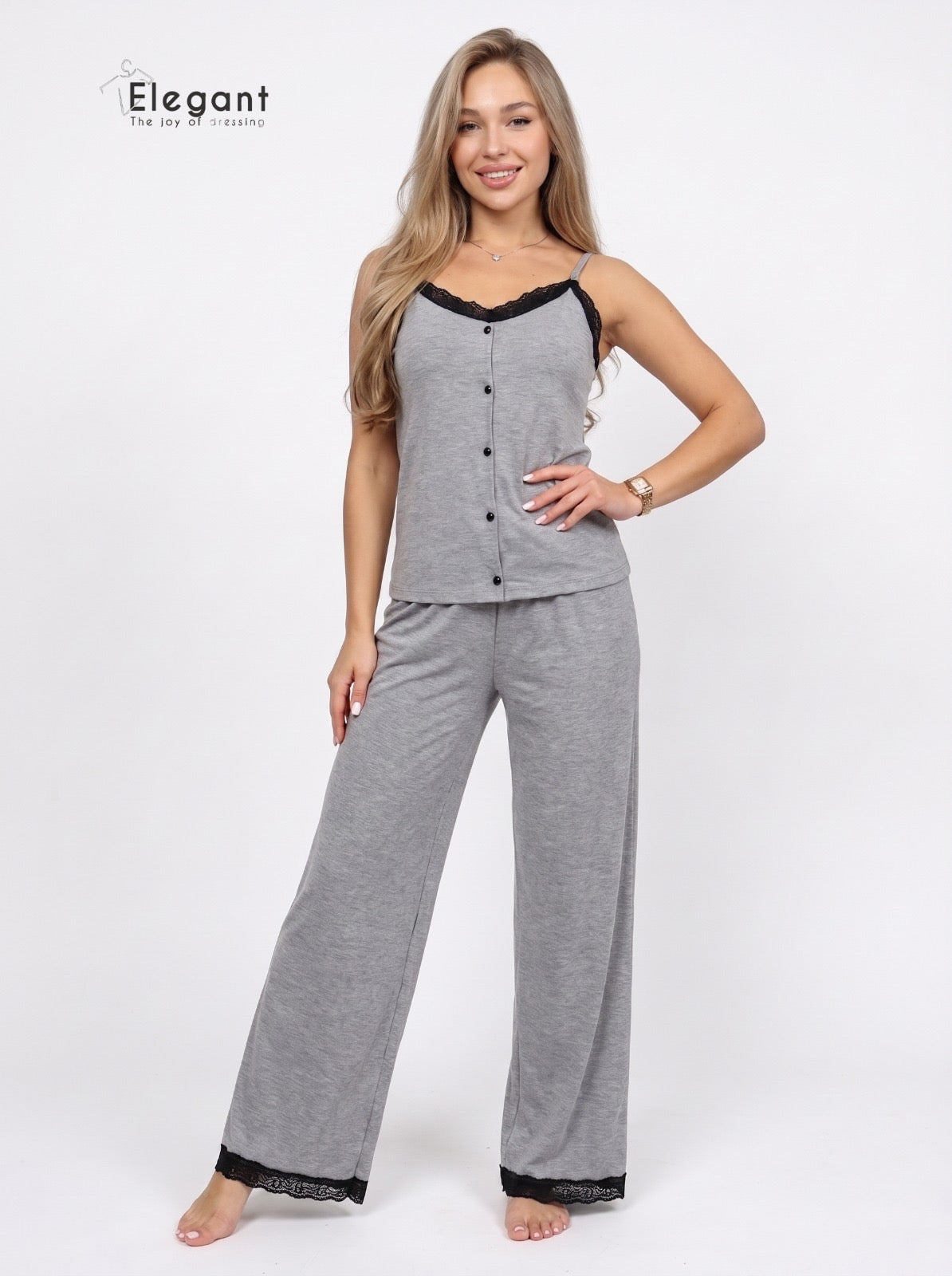 PJs Pants Cotton - Allure Pj - Grey Melange