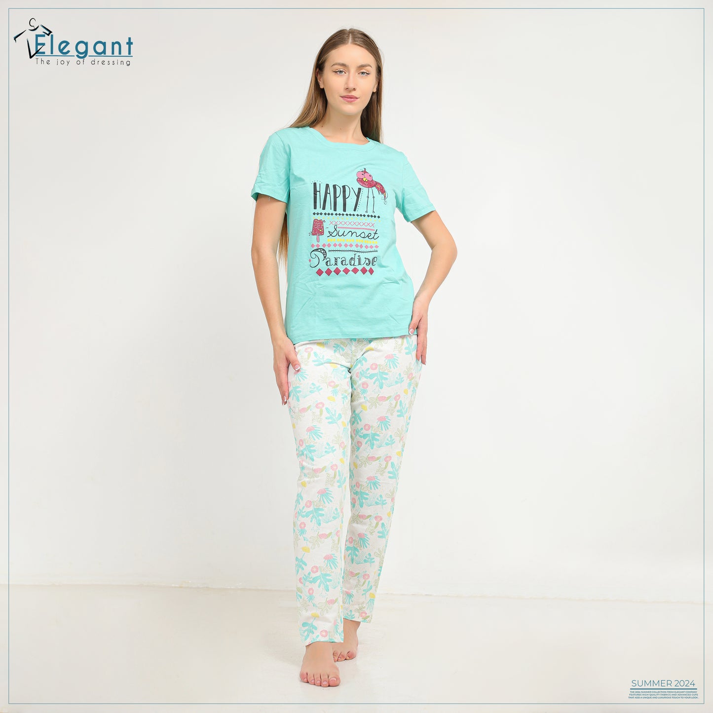 PJ Pants Cotton green/printed pants - Happy Paradise