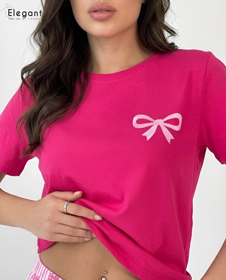 PJs Pants Cotton - My Fushia Bow