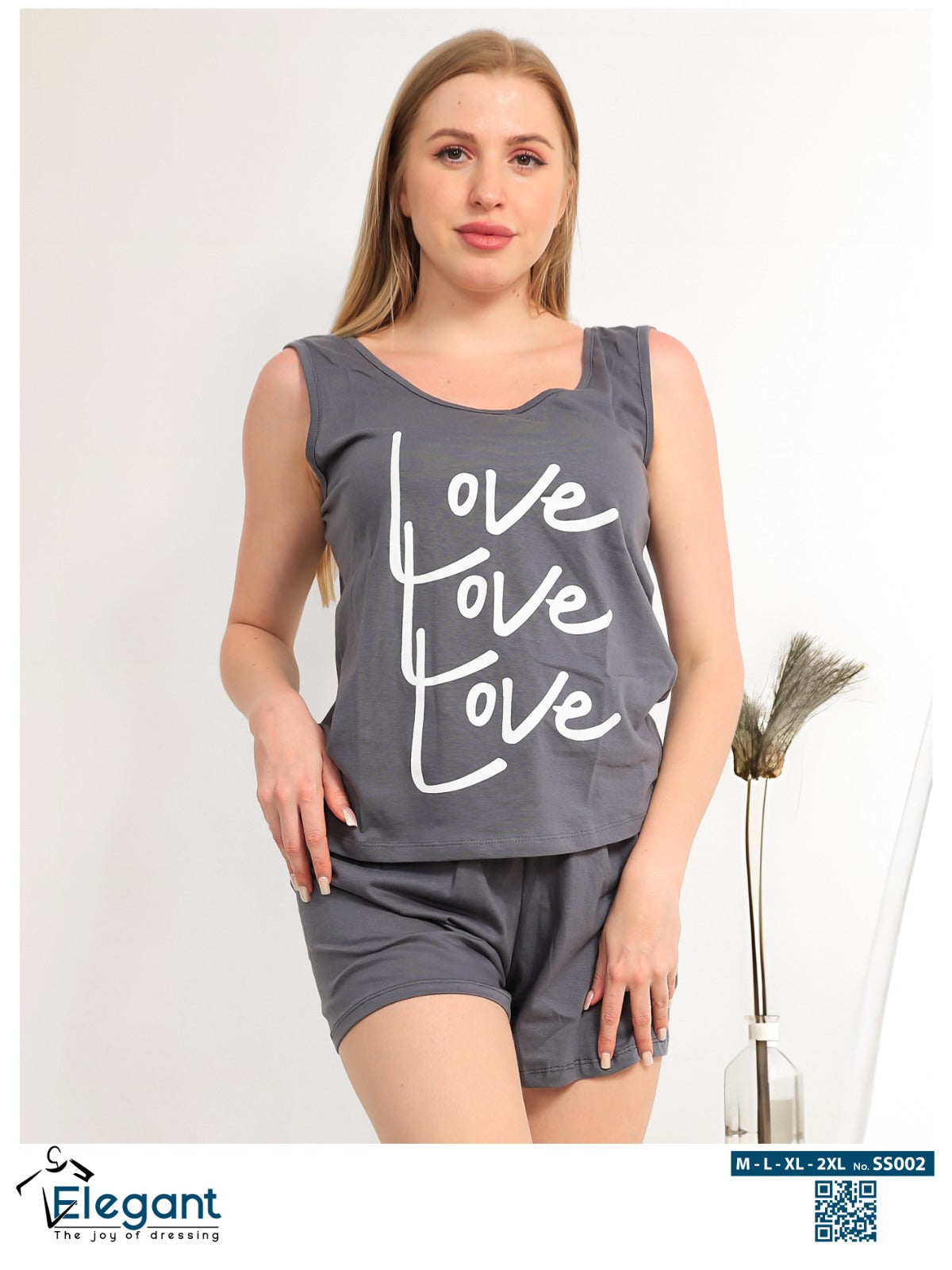 PJ short Cotton Dark Grey - Love Love Love