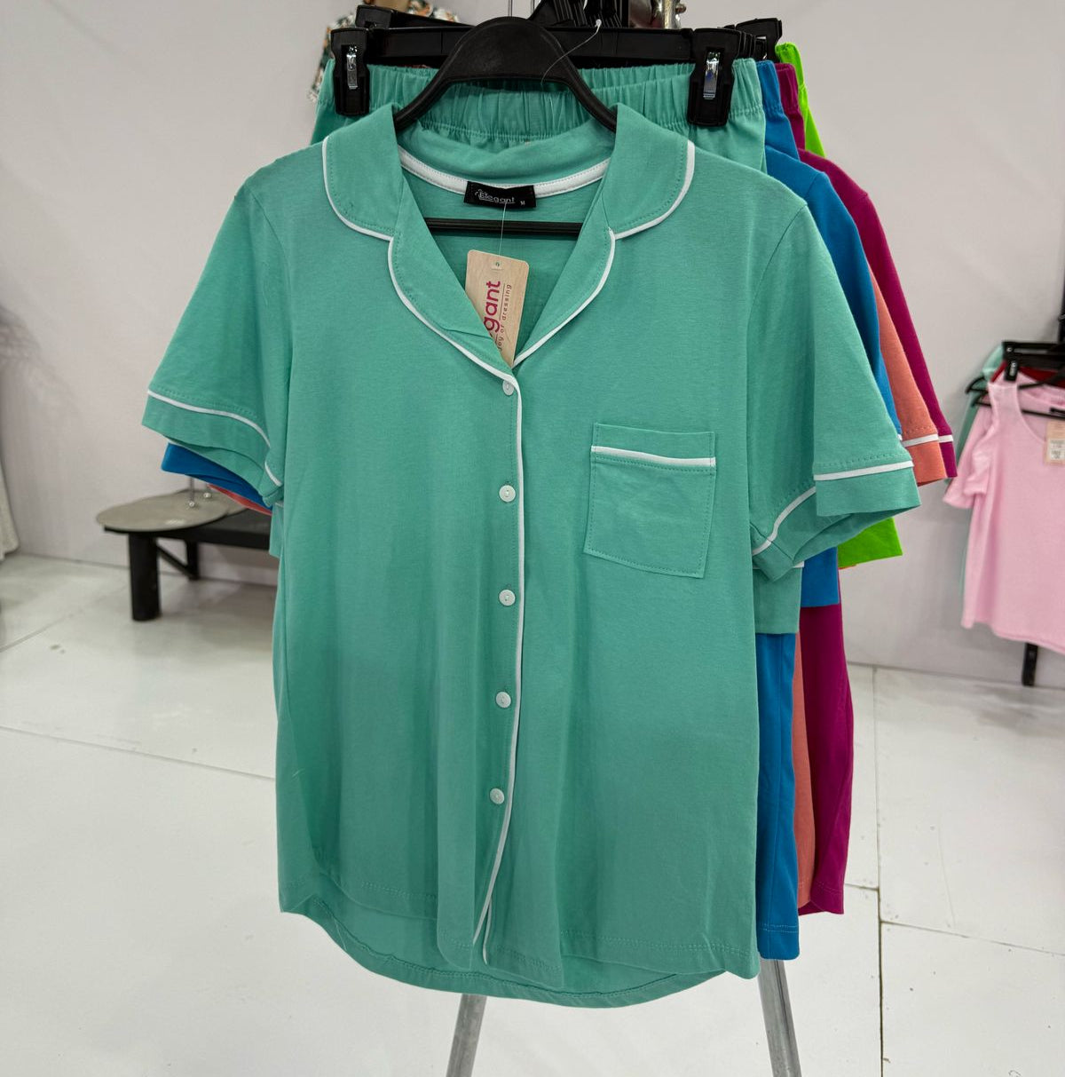 Classic PJ Shorts Cotton - Plain Mint