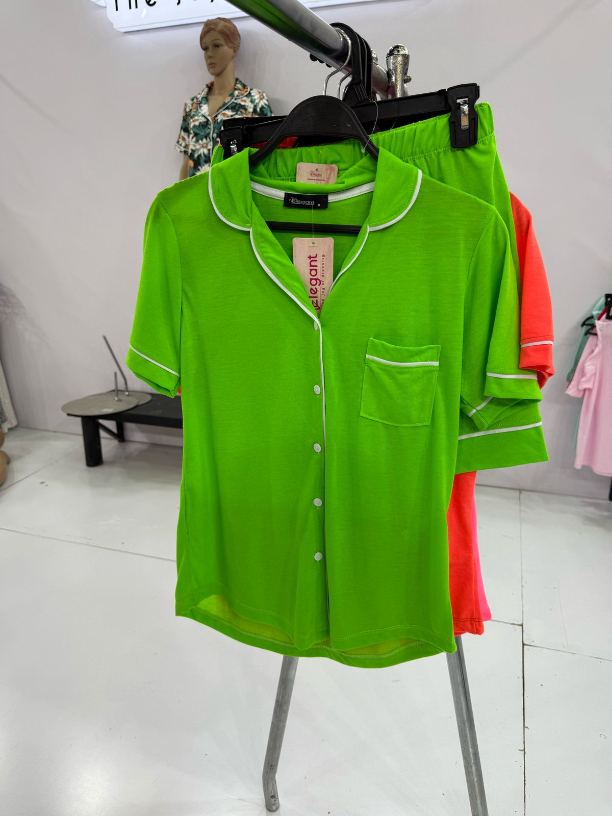 Classic PJ Shorts Cotton - Neon Green
