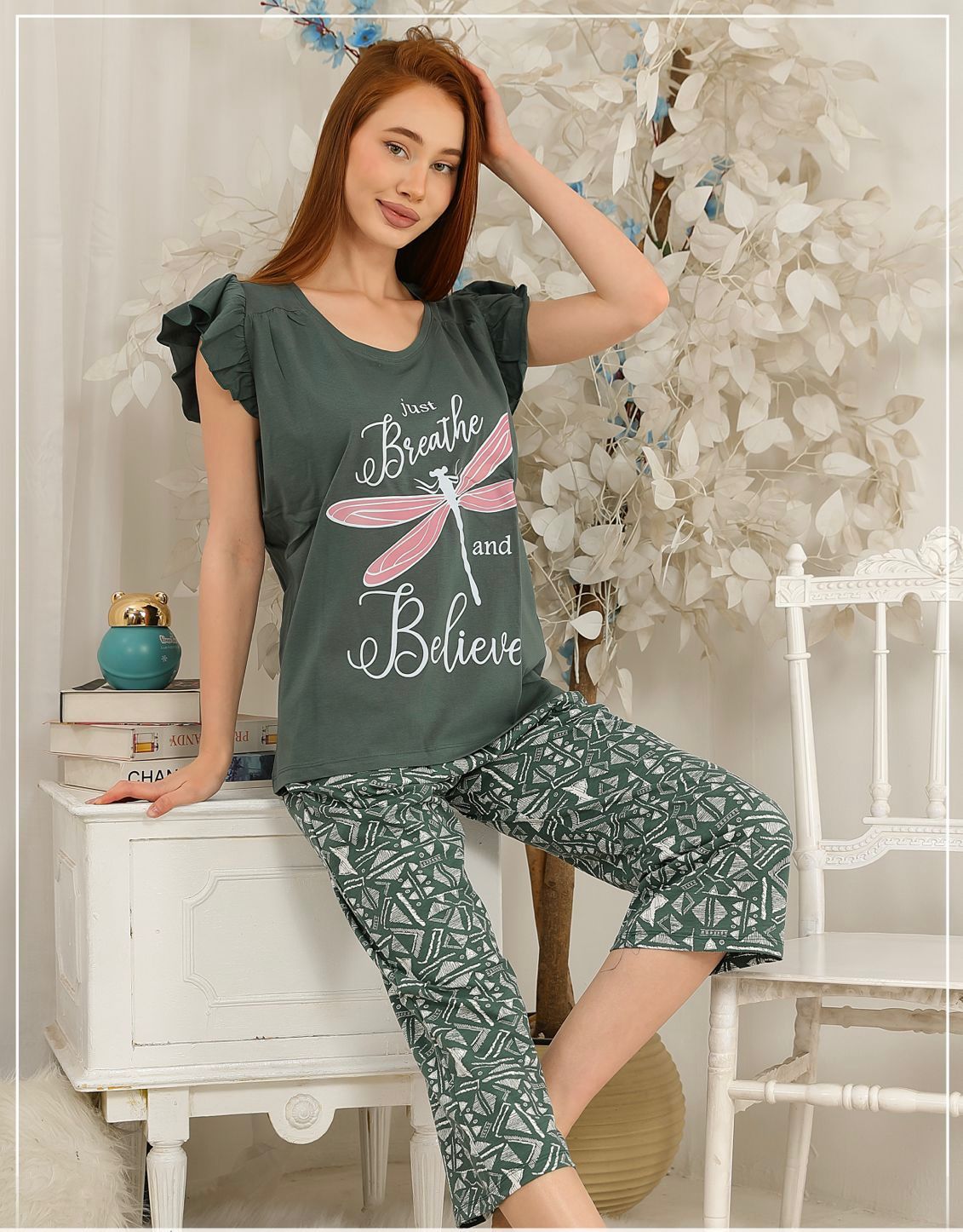 PJ Panatcourt Dark Green- Butterfly