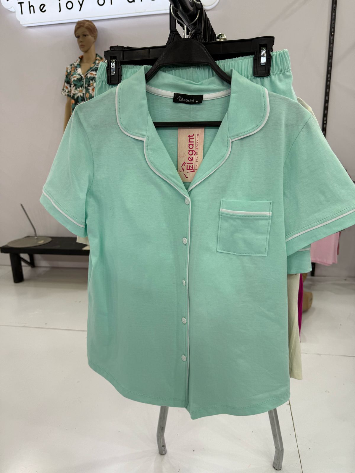 Classic PJ Shorts Cotton - Plain Pistachio
