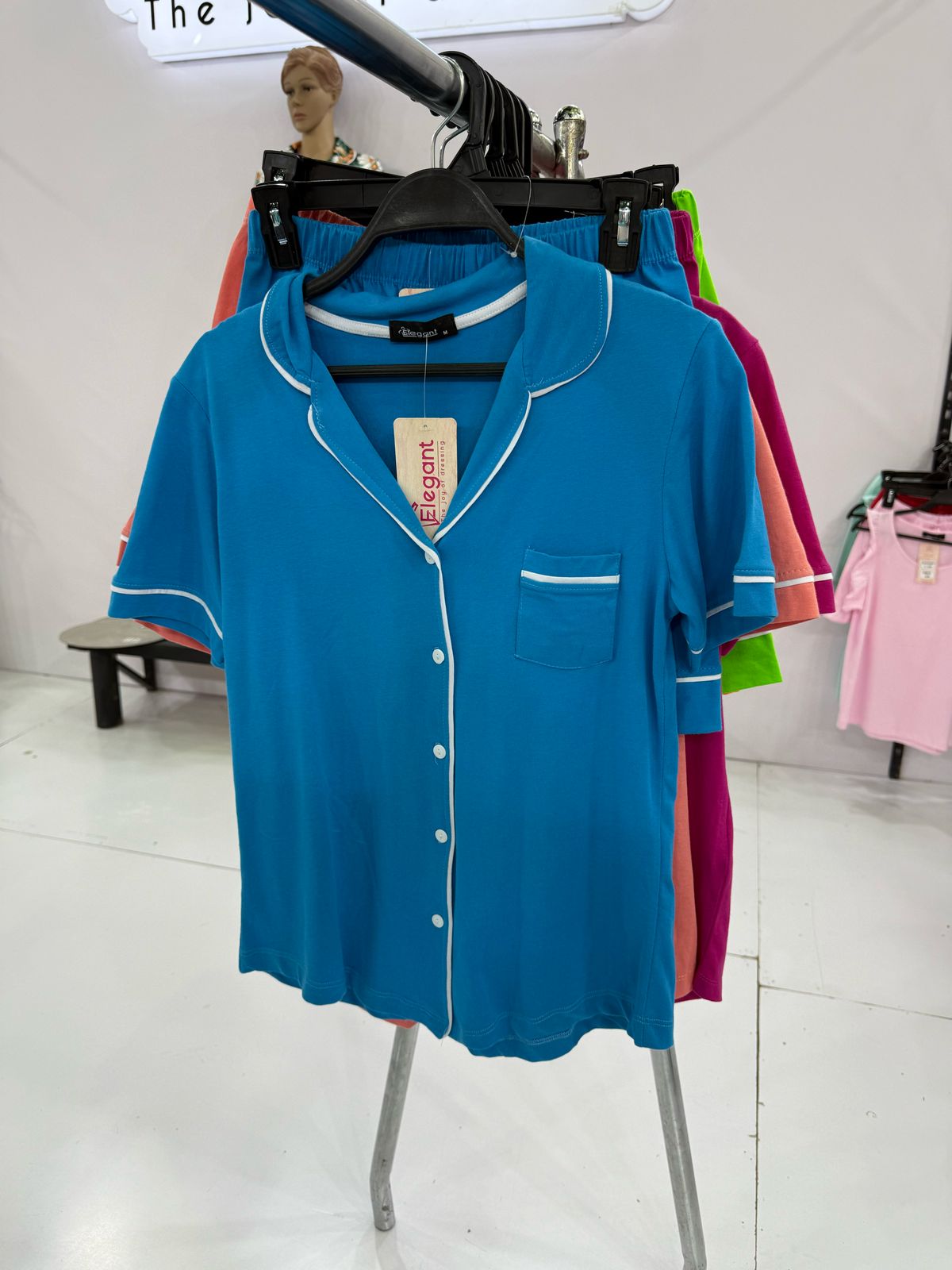 Classic PJ Shorts Cotton - Plain Turquoise
