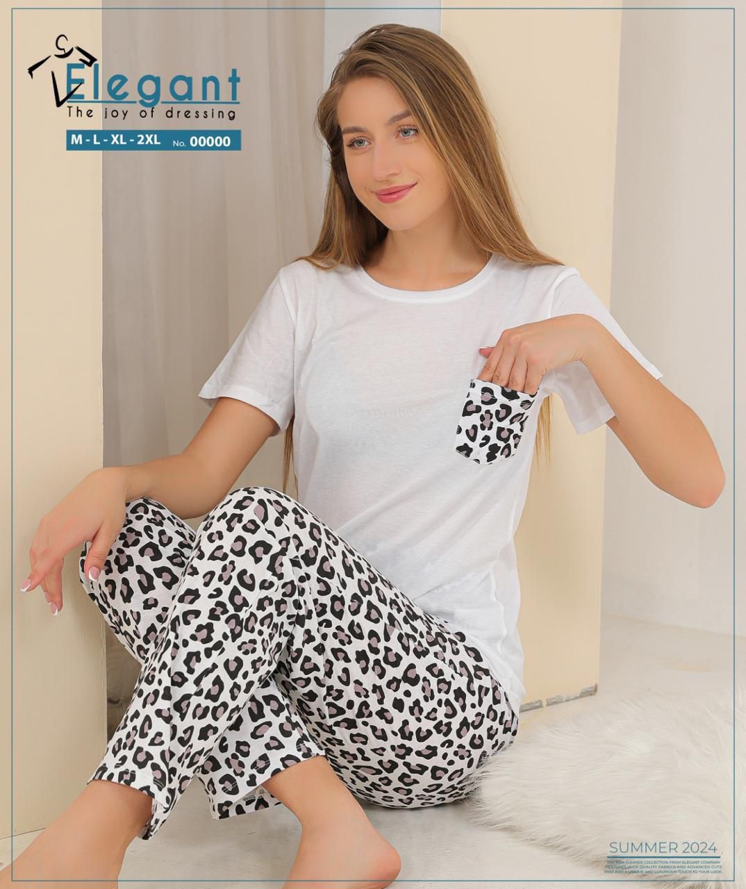 PJ Pants cotton White - Tiger pocket