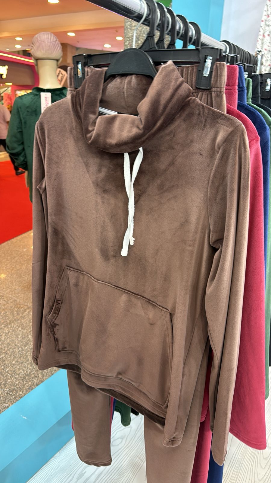 Velvet High neck PJ - Brown