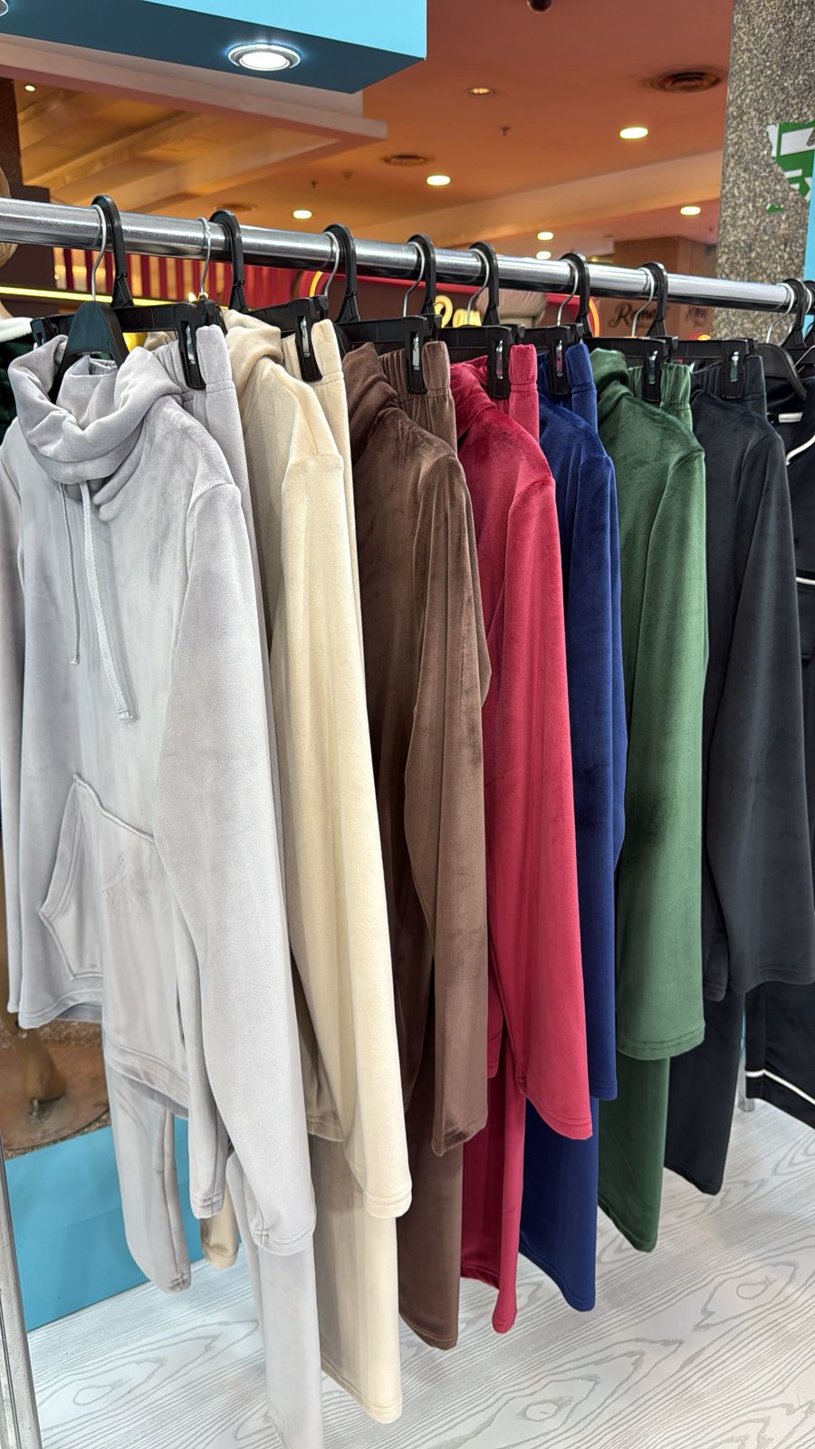 Velvet High neck PJ - Light Grey