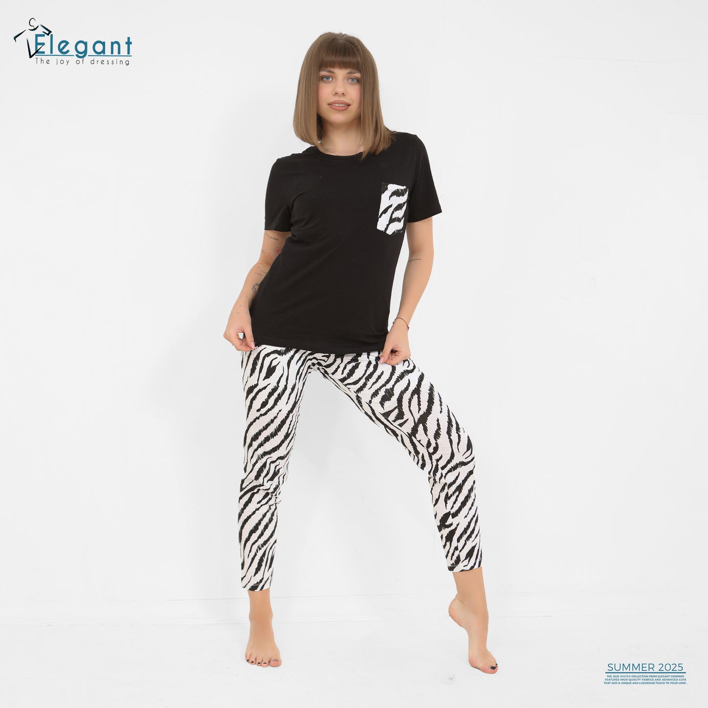 PJs Pants Cotton - Zebra Black