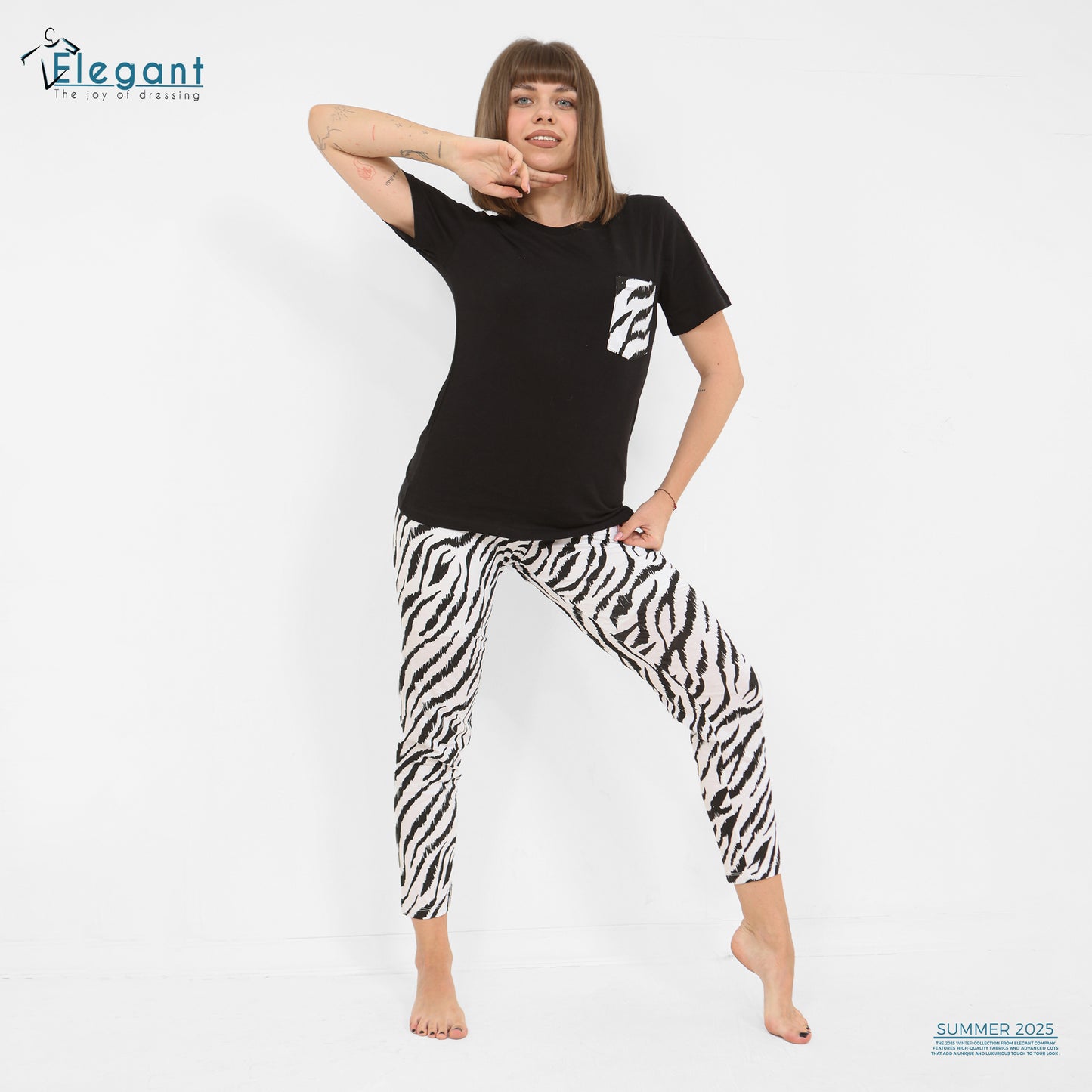 PJs Pants Cotton - Zebra Black