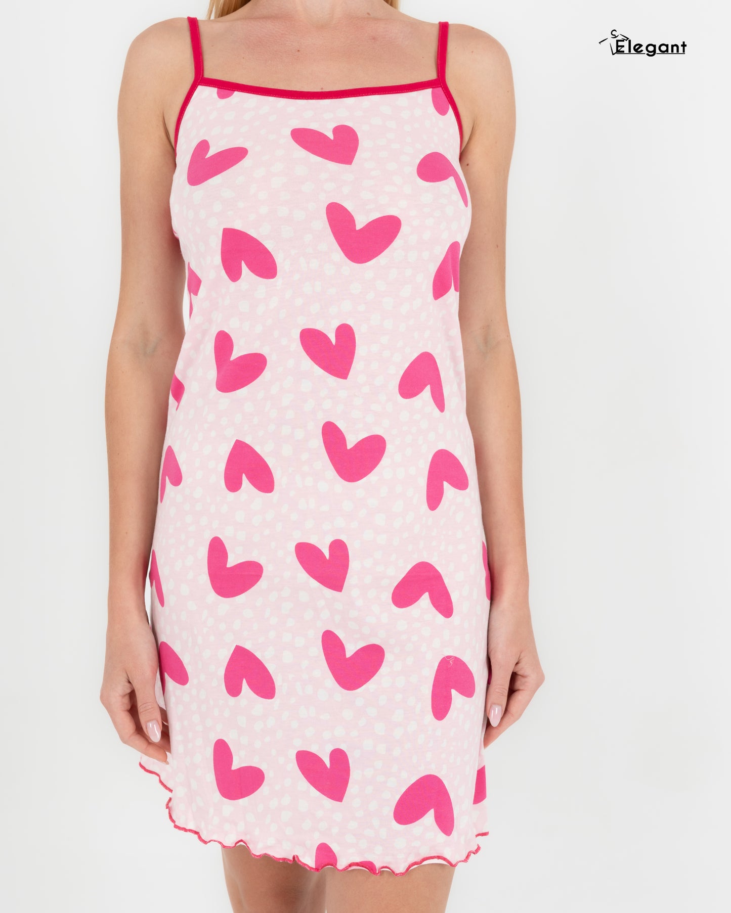 Straps Nightshirt Cotton Printed - Candy Hearts
