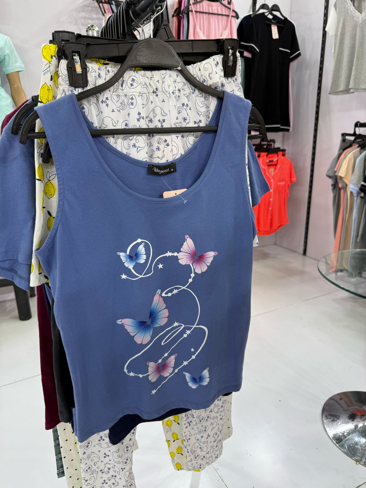 PJ Short cotton Blue - Butterflies