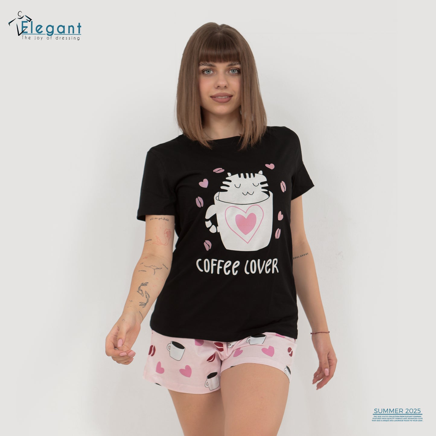 PJ short Cotton Black - Coffee Lover