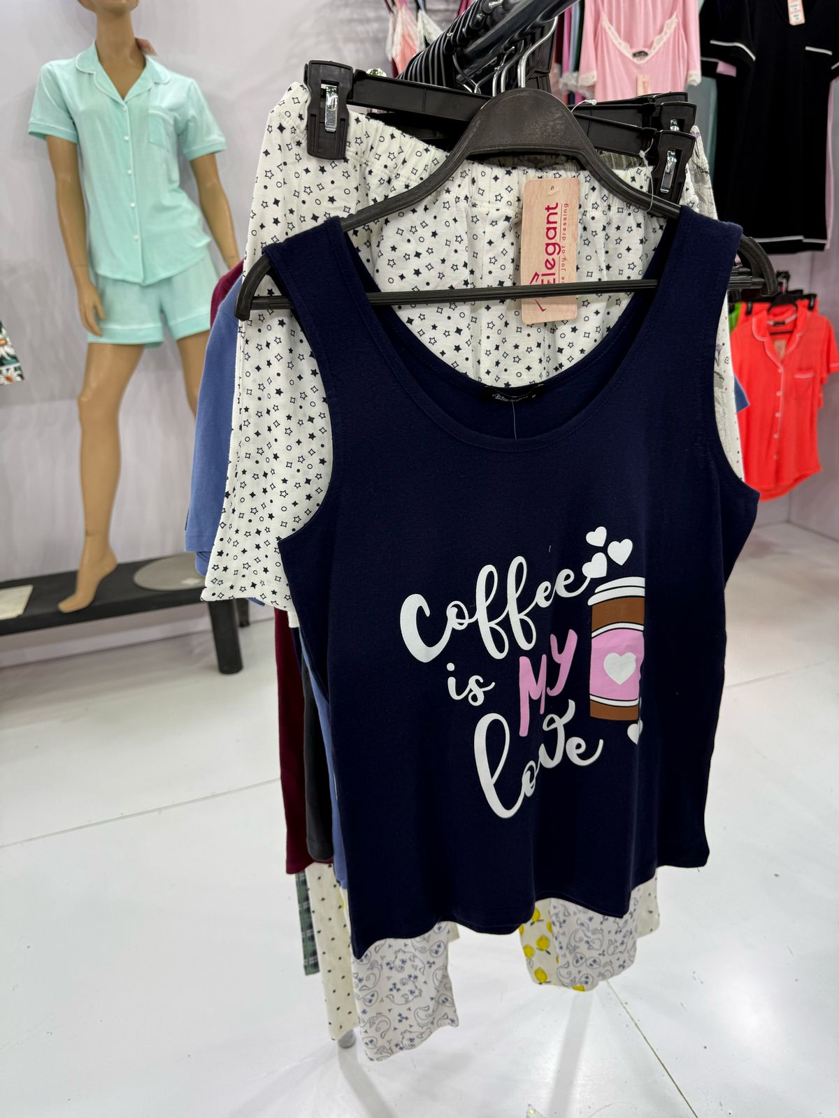 PJ Short Cotton Navy - Coffee is my love