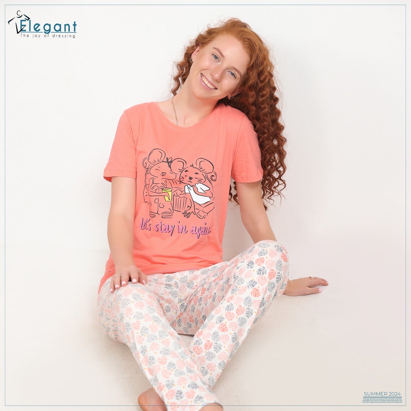 PJ Pants cotton Orange/Printed pants - Animal