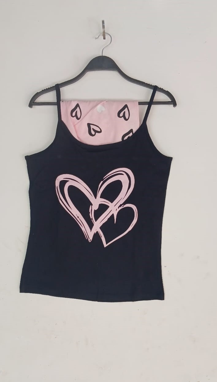 PJ short Cotton Black - Heart