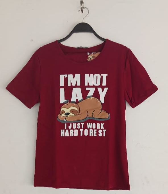 PJ short Cotton Burgundy - i'm not lazy