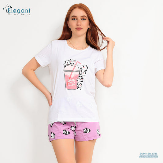 PJ short Cotton White - juice & panda