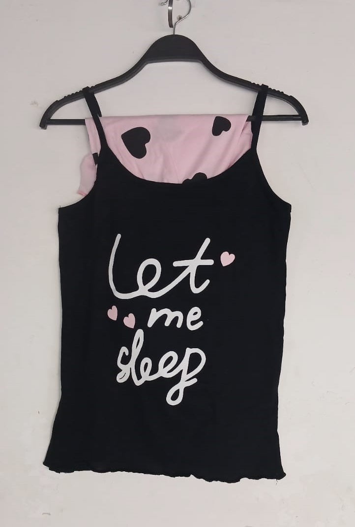 PJ short Cotton black - Let me sleep