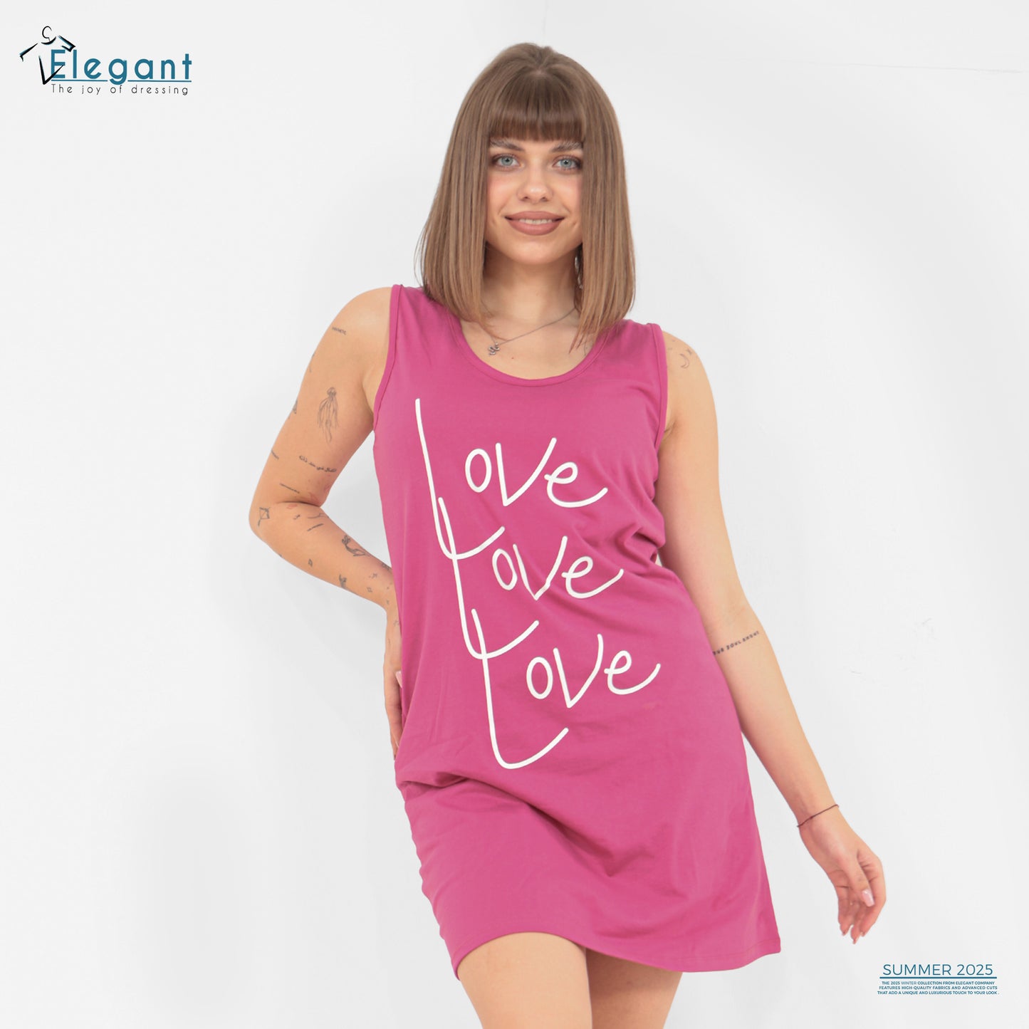 Nightshirt cotton Pink - Love Love Love