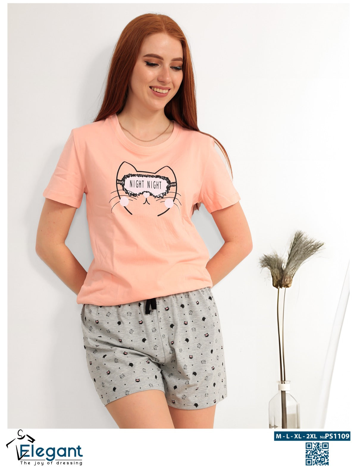 PJ short Cotton Orange - Nighty night