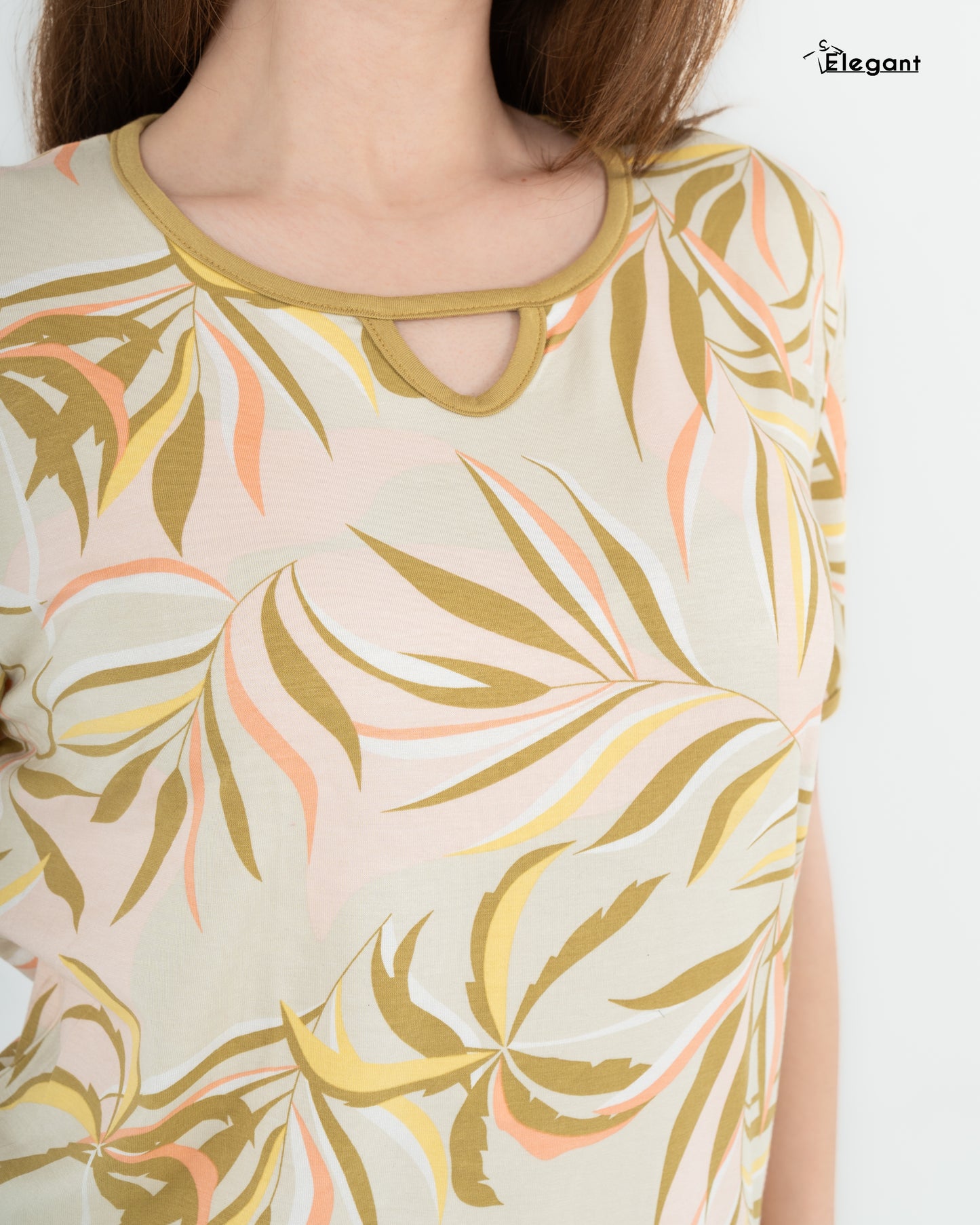 Viscose PJ Pantcourt - Mustard Dancing Palms