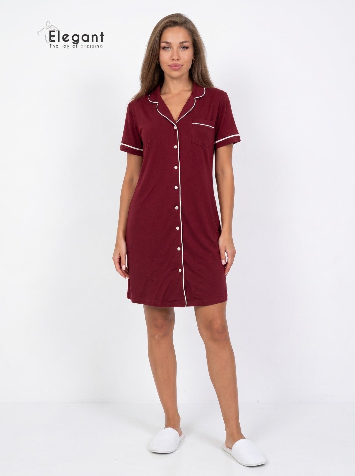 Classic Nightshirt Cotton - Burgundy