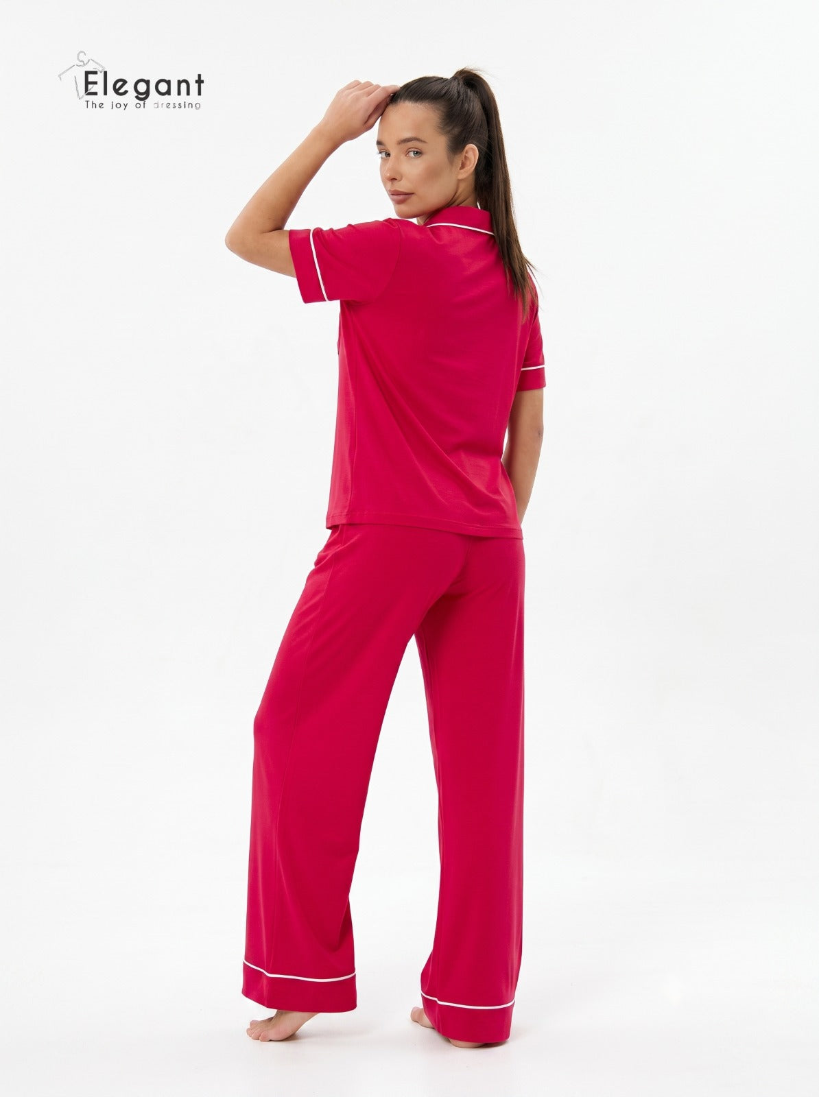 Classic PJ Pants Cotton Wide Leg - Fushia