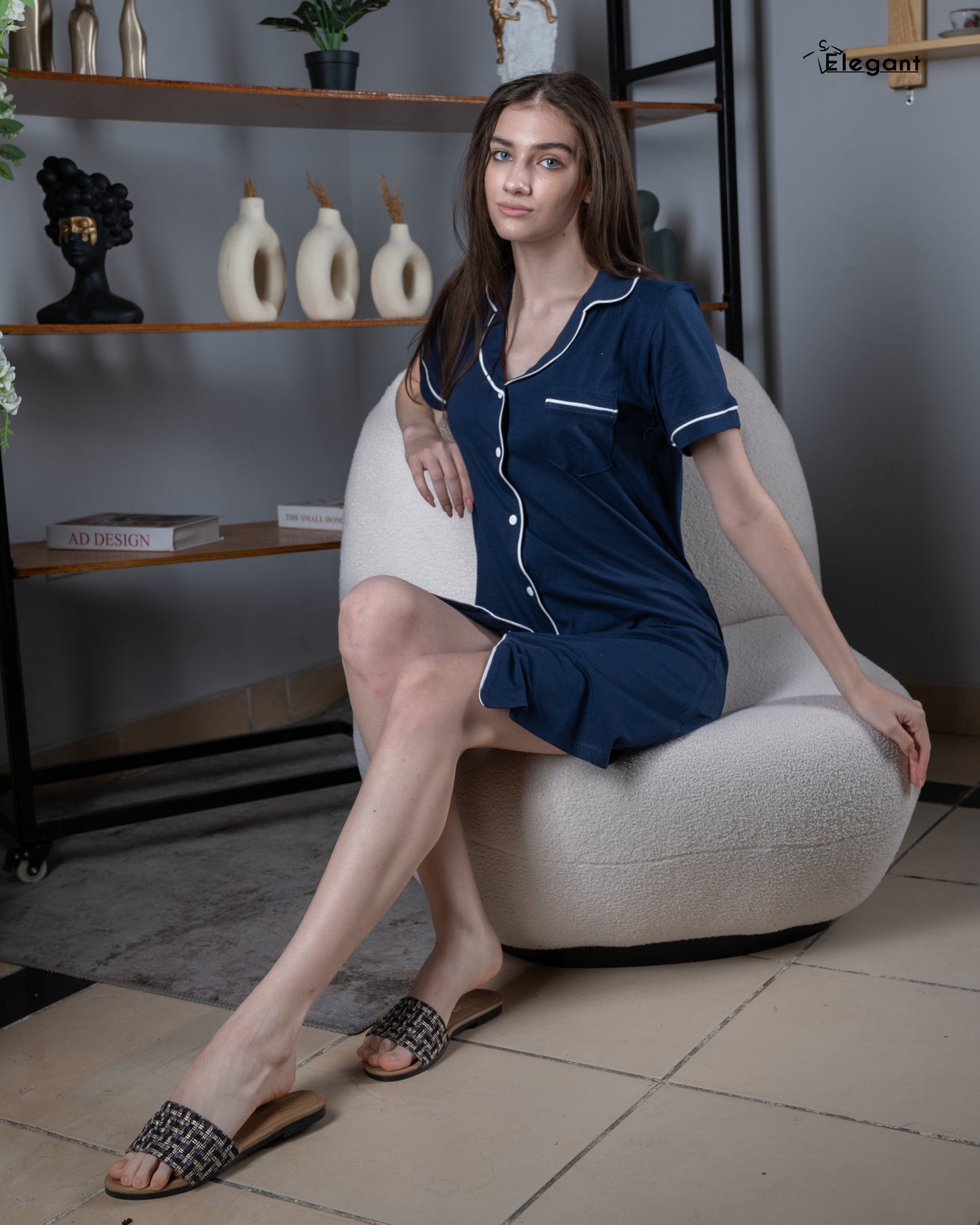 Classic Nightshirt Cotton - Navy
