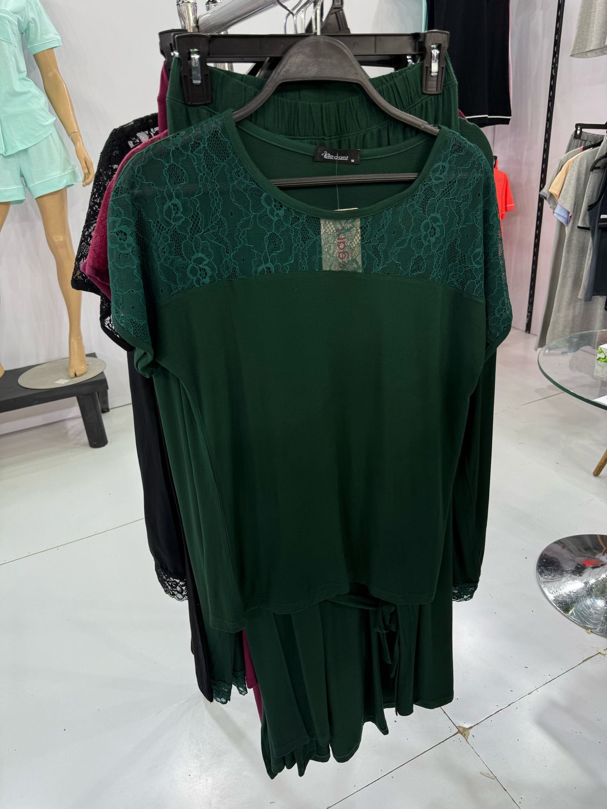 PJ Pant Viscose - Shoulder Lace - Emerald Green
