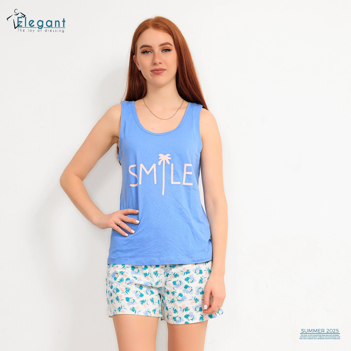 PJ short Cotton Blue - Smile
