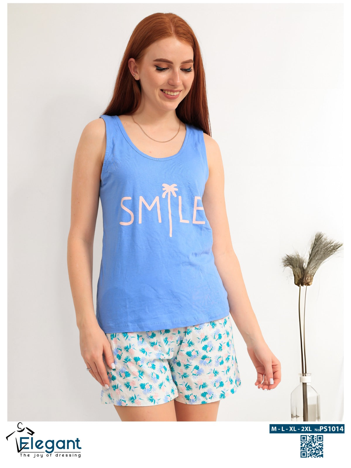 PJ short Cotton Blue - Smile