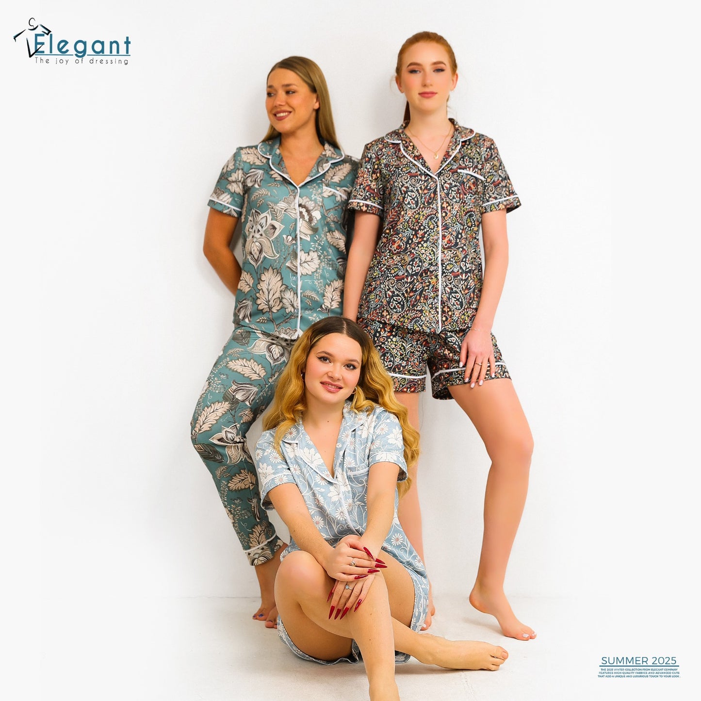 Waffle Polycotton Classic PJ Shorts - Floral Beige