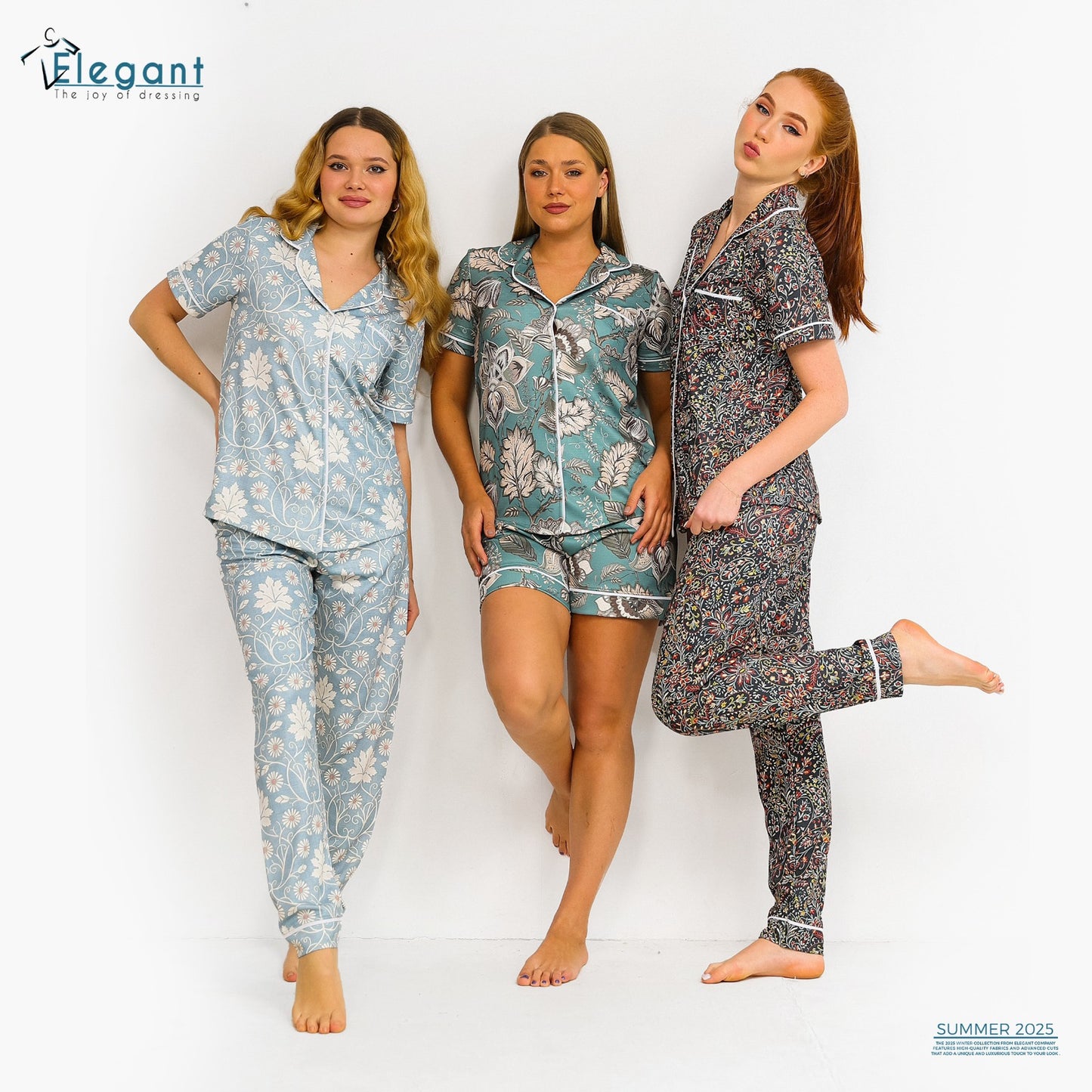 Waffle Polycotton Classic PJ Shorts - Floral Beige