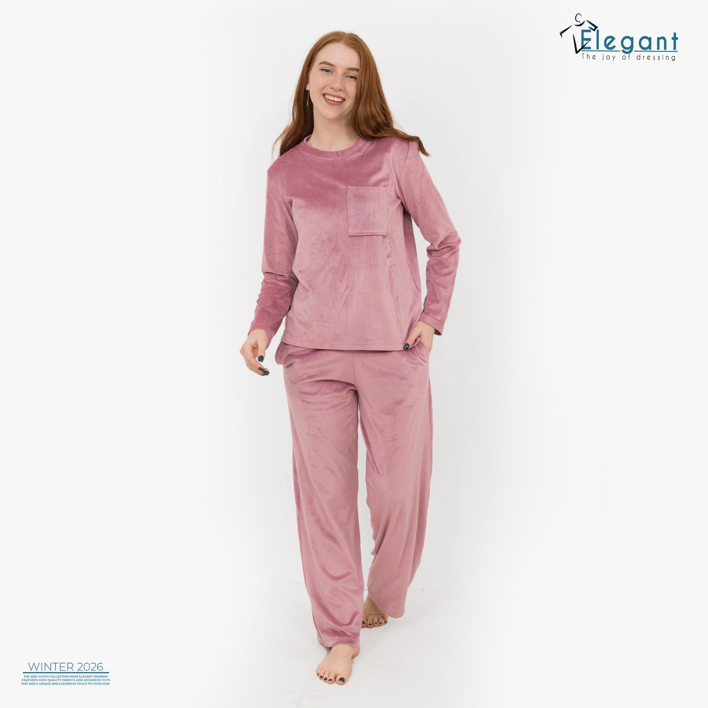 Velvet Pockets Pj Wide Leg - Cashmere