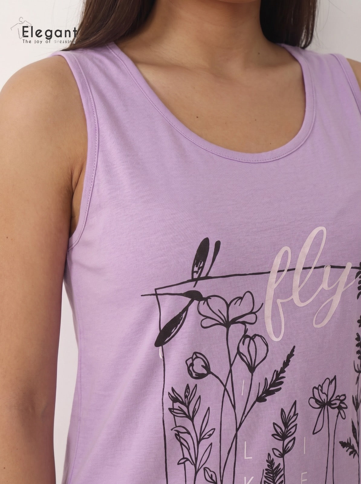 Nightshirt Cotton Sleeveless - Lavender - Botanika Fly