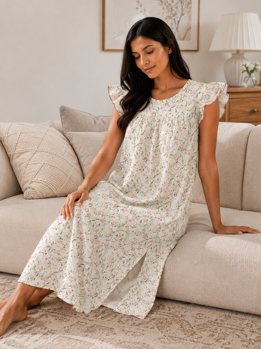 Modern Ruffles Galabeya - Spring Flori