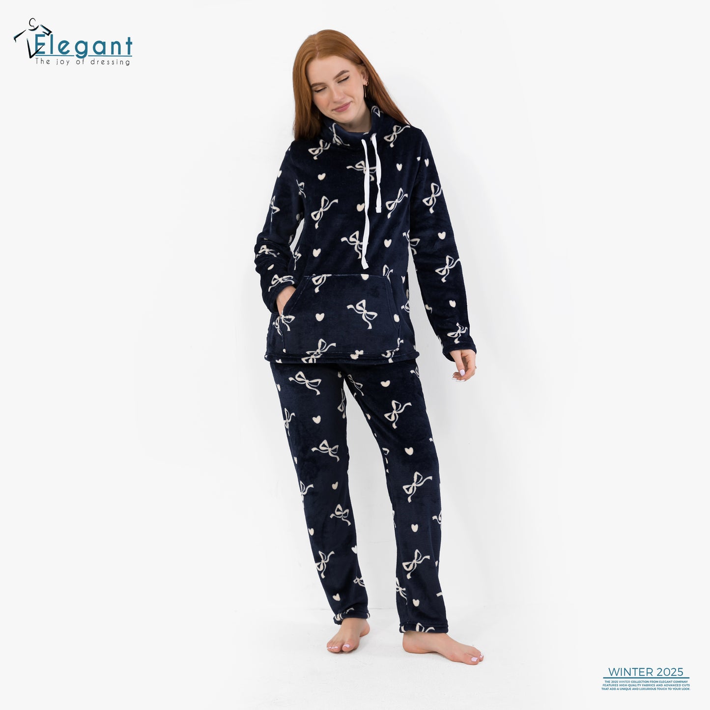 Polar PJ Turtleneck - Navy Sweet Bow