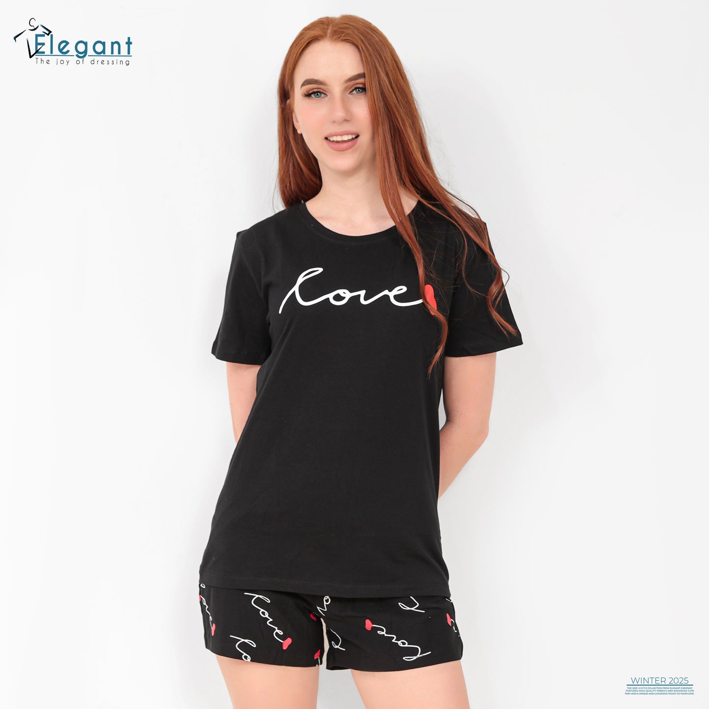PJ short Cotton Black - Lovely