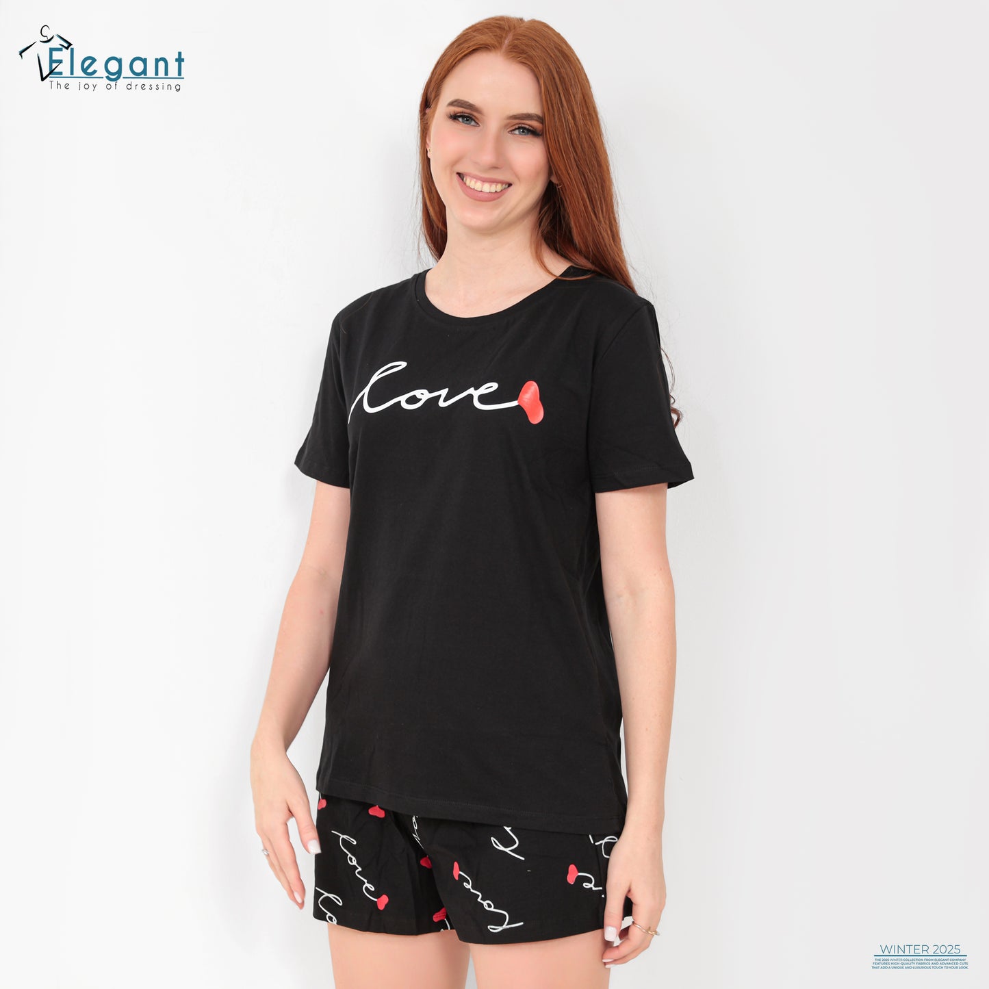 PJ short Cotton Black - Lovely