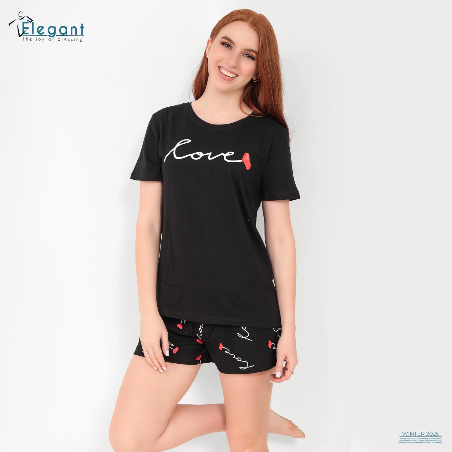 PJ short Cotton Black - Lovely