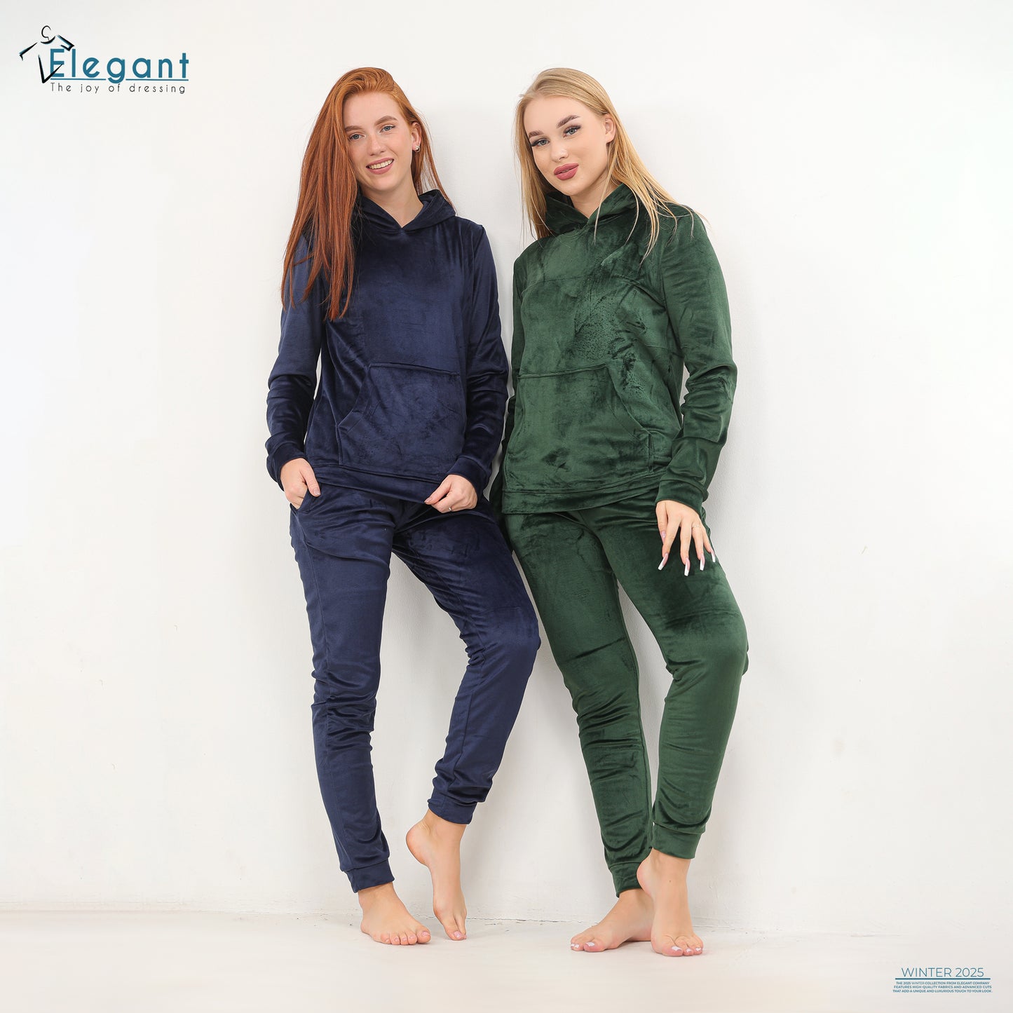 Velvet Hoodie PJ Navy