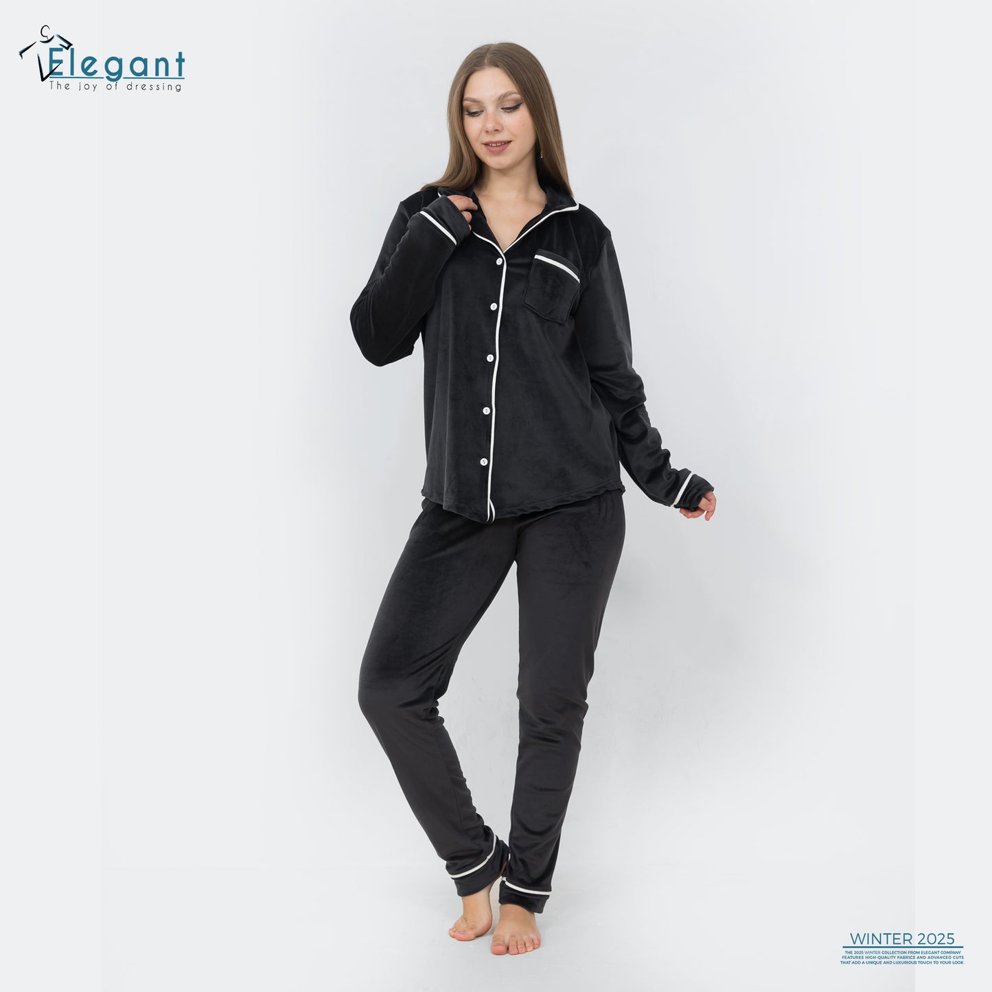 Velvet Classic Pyjama - Black
