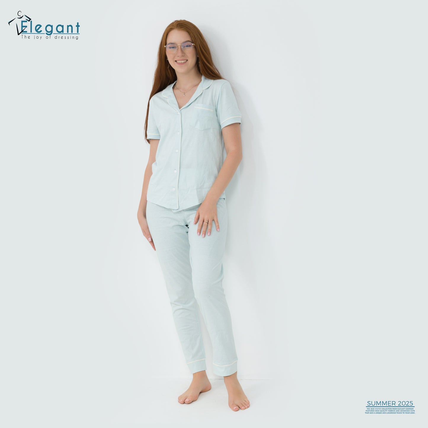 Classic PJ Pants Cotton - Plain ice blue