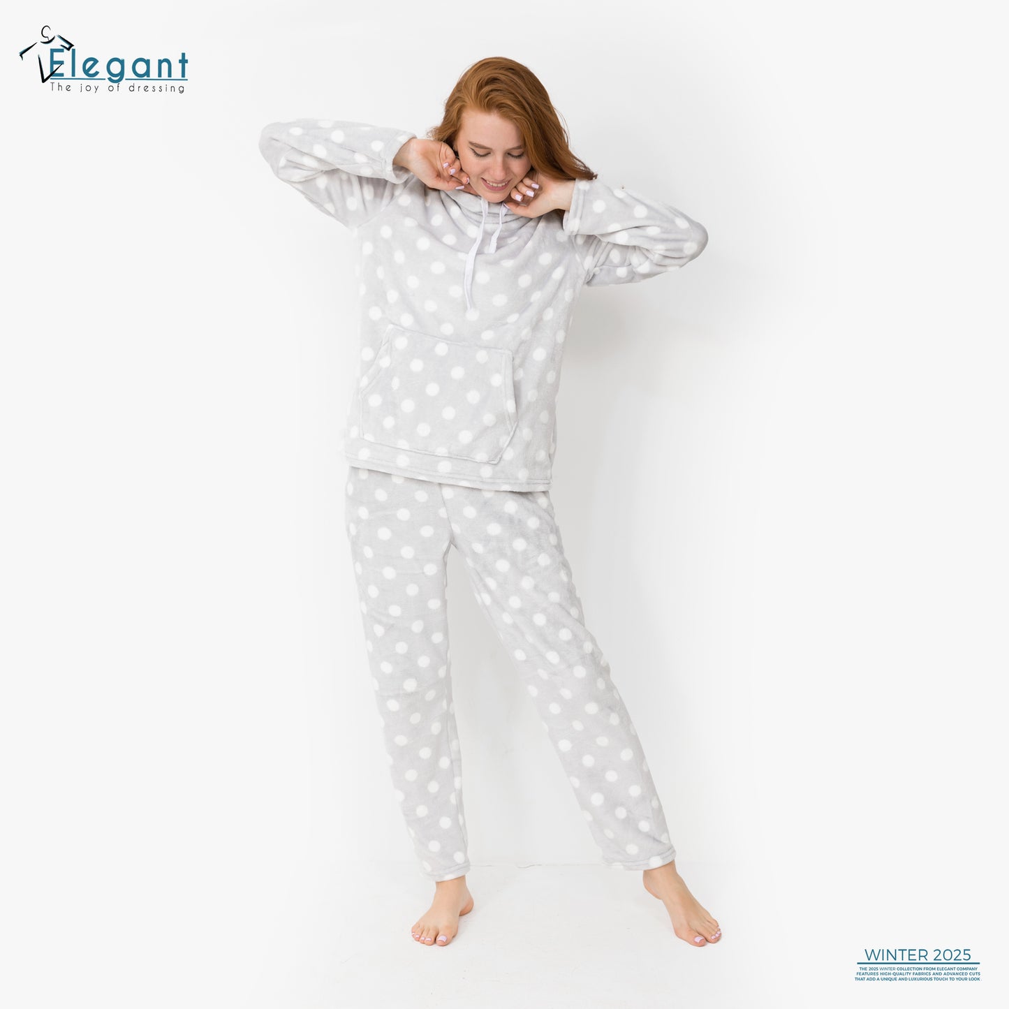 Polar PJ Turtleneck - Grey Dots