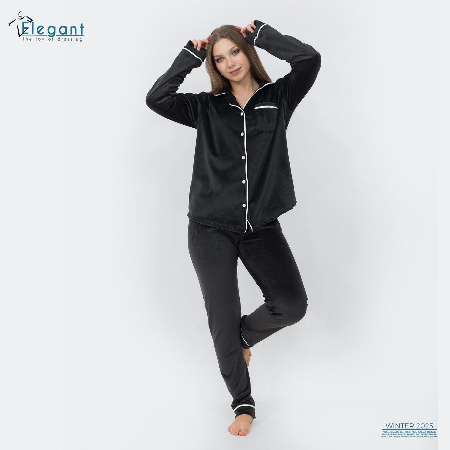 Velvet Classic Pyjama - Black