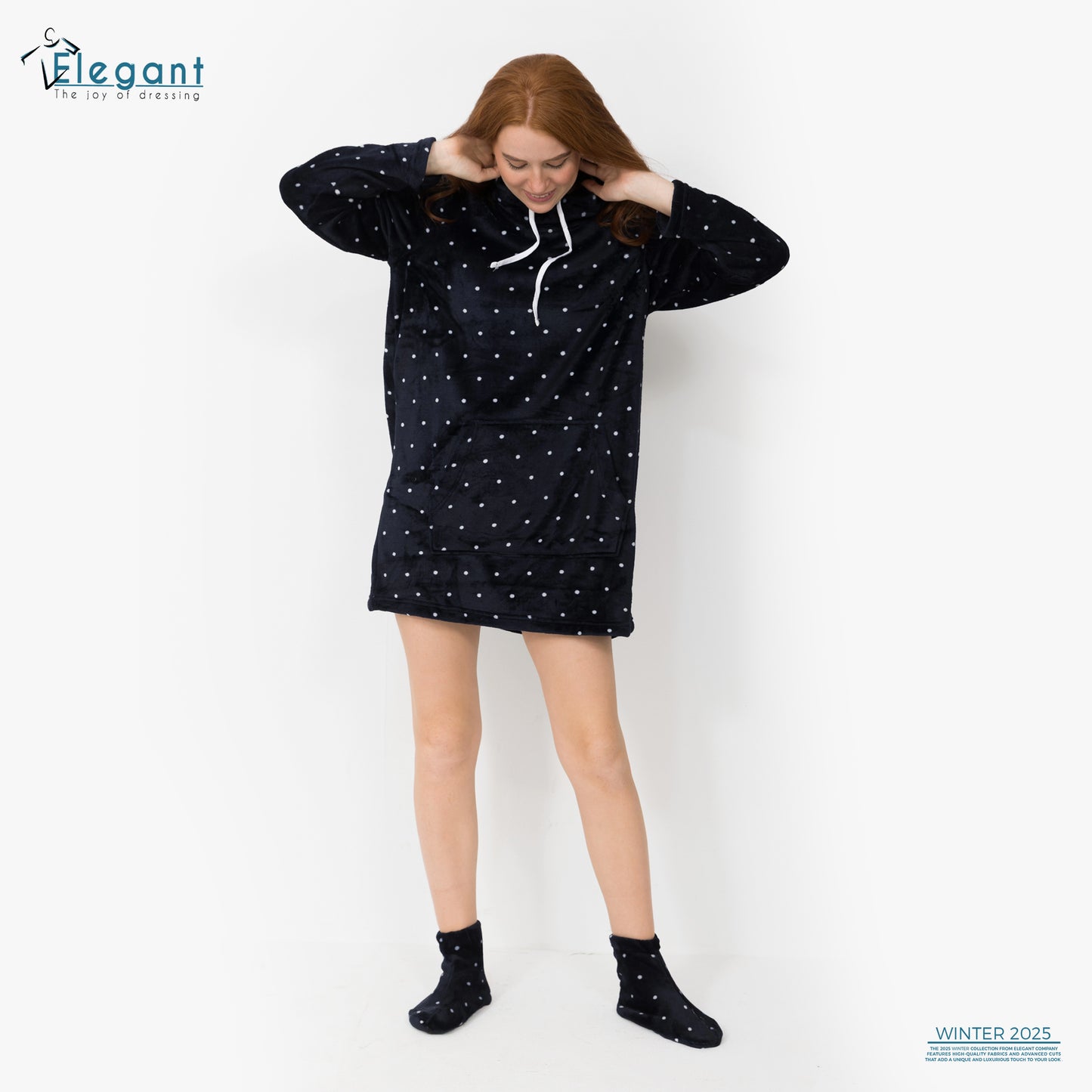 Nightshirt with Footwear - Navy Pearl
