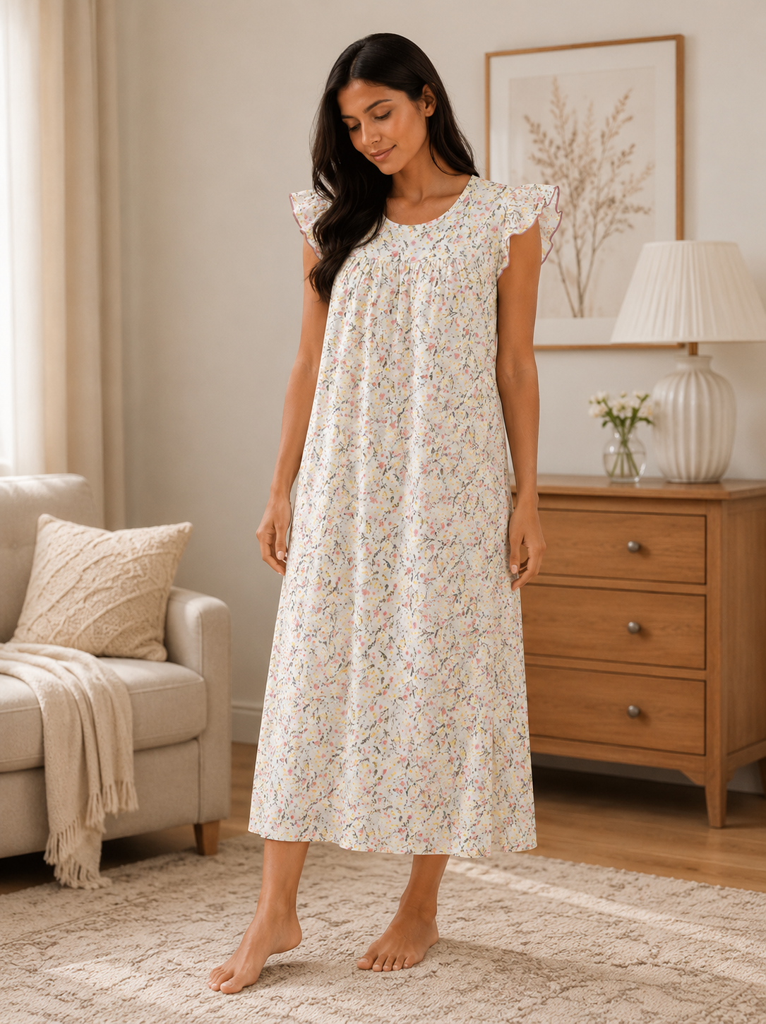 Modern Ruffles Galabeya - Spring Flori